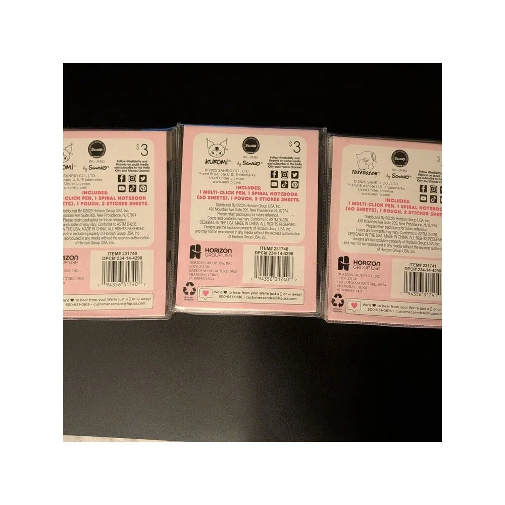 Hello Kitty And Friends Valentine's Stationery Set Kuromi & Tuxedosam Lot